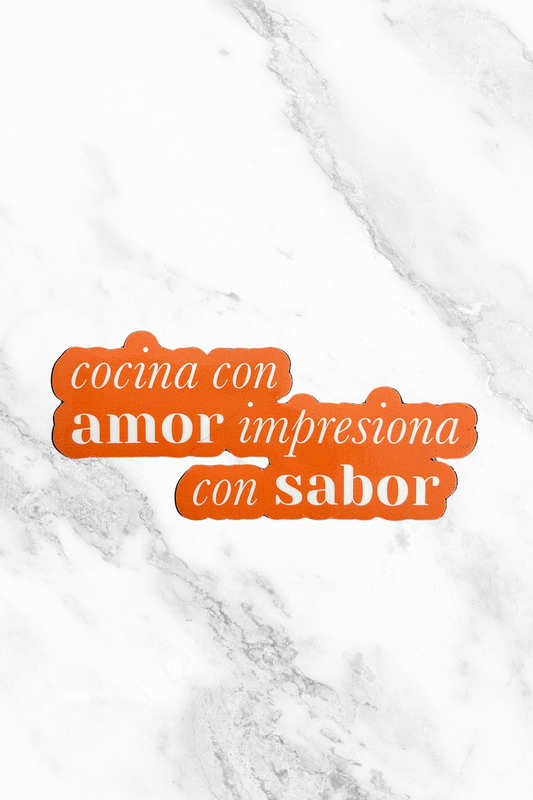 Imán "Cocina con amor, impresiona con sabor"